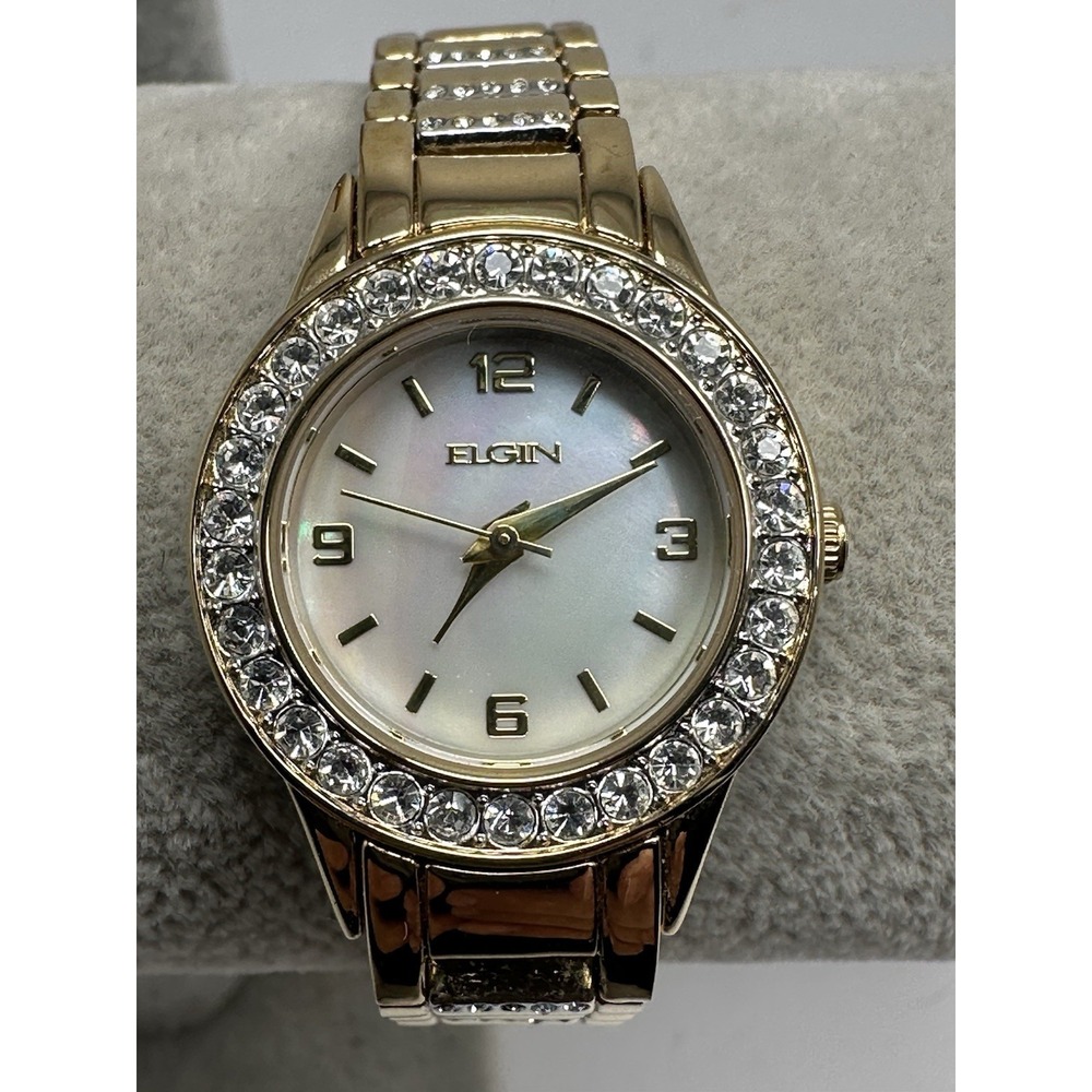 Elgin‎ EG201807ST Ladies MOP Watch New Batterry 25MM 7.25" G55